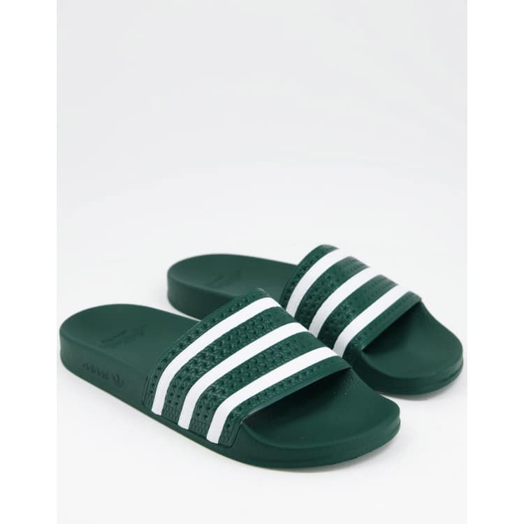 Adidas slippers outlet green