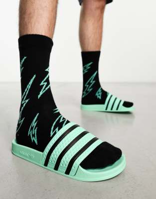 Adidas adilette glory discount green