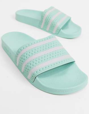 ADIDAS ORIGINALS ADILETTE SLIDERS IN MINT GREEN,FU9889