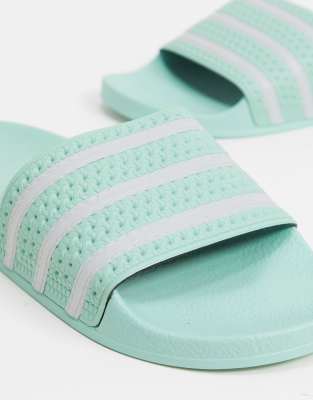 adidas adilette mint green