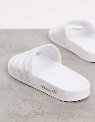 adidas originals adilette sliders in silver