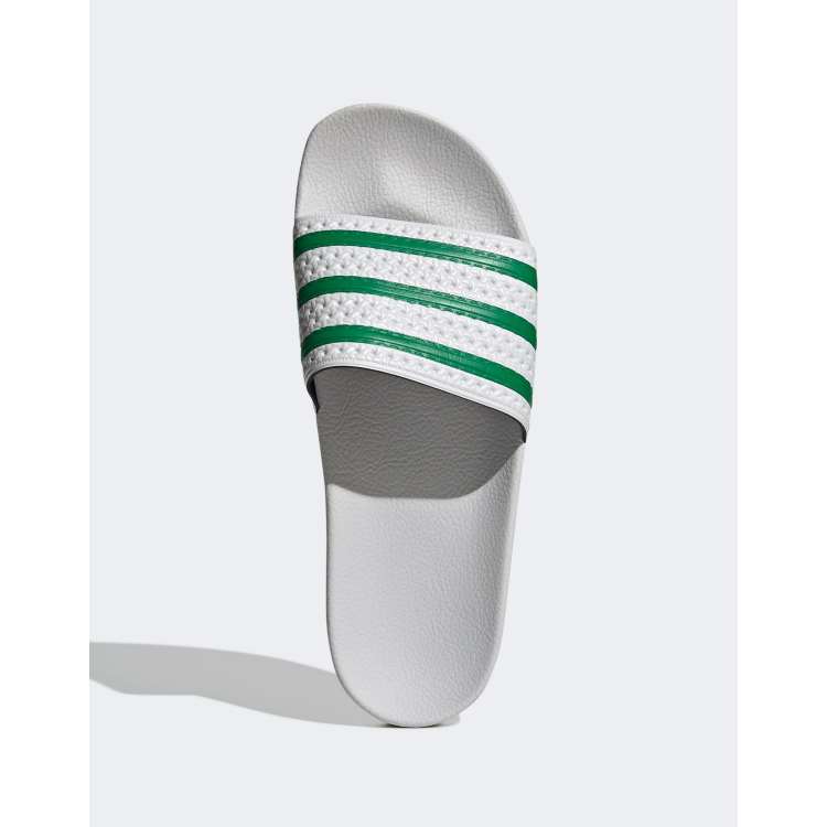 Adidas cheap green sliders