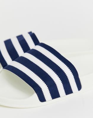 navy adidas sliders