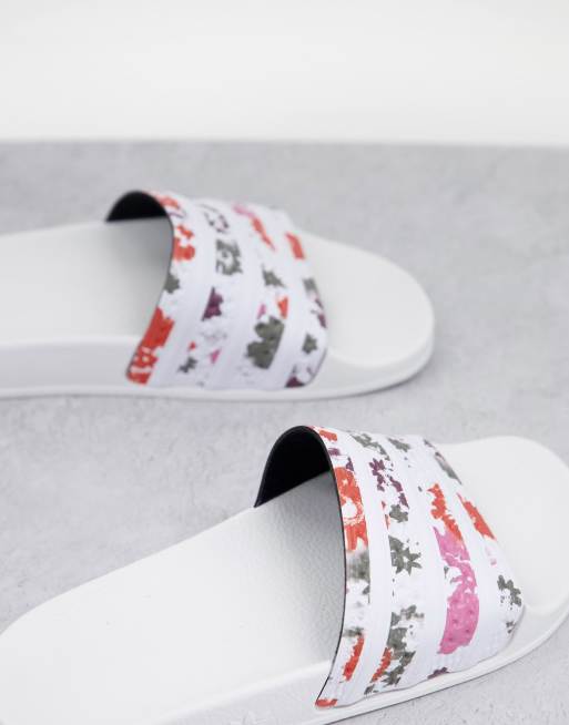 Adidas slides 2024 with flowers