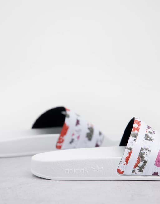 Adidas adilette slides discount floral