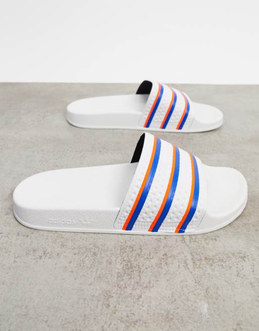 adidas Adilette Platform Slides - White, Women's Lifestyle