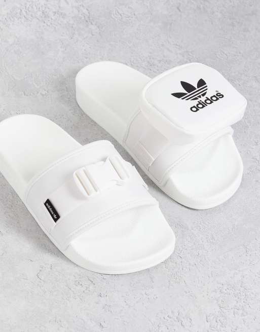 Adidas originals adilette slider sandals 2024 in white