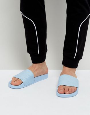 light blue adidas slides