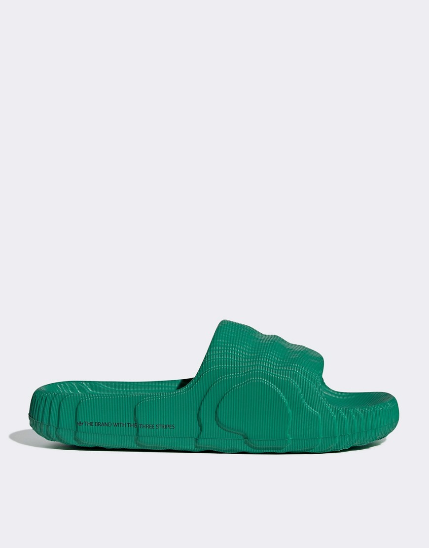 Shop Adidas Originals Adilette Slides In Green