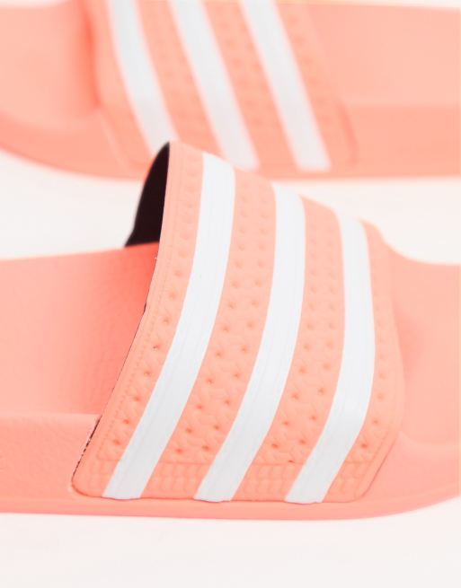 Adidas slides peach hot sale