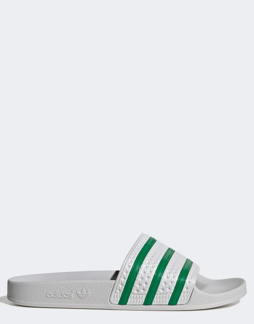 Adidas adilette groen wit sale