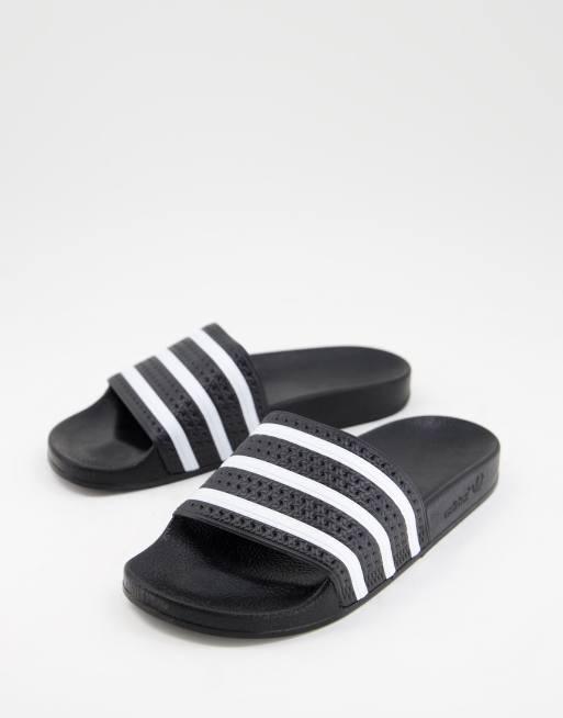 adidas Originals – Adilette – Svarta och vita tofflor