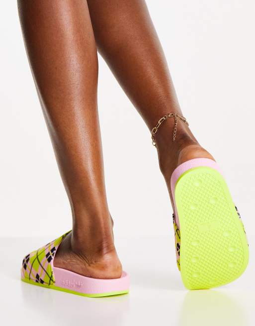 Neon Adidas Adilette Aqua Verde Adidas Originals Adilette Terry