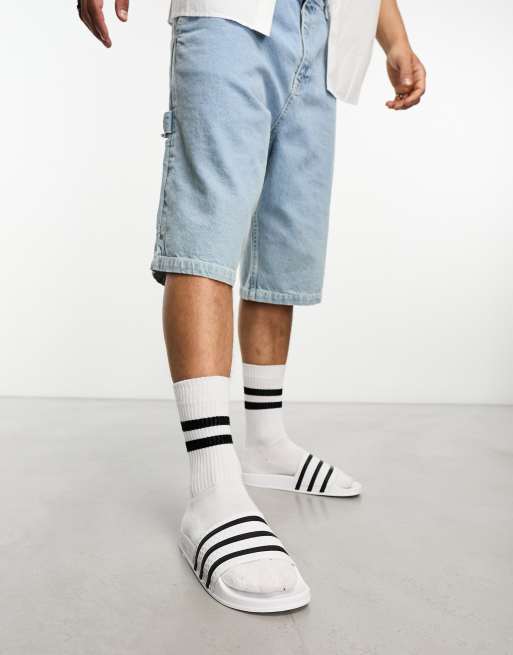 adidas Originals – adilette – Vita tofflor, 4 av 4