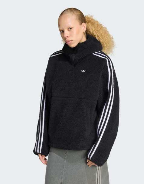 adidas Originals Adiluna season 2 x jennie Fleece-Hoodie-Jacke in Schwarz - view 1