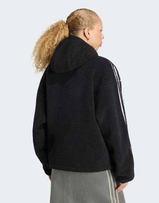 adidas Originals Adiluna season 2 x jennie Fleece-Hoodie-Jacke in Schwarz, 2 von 4