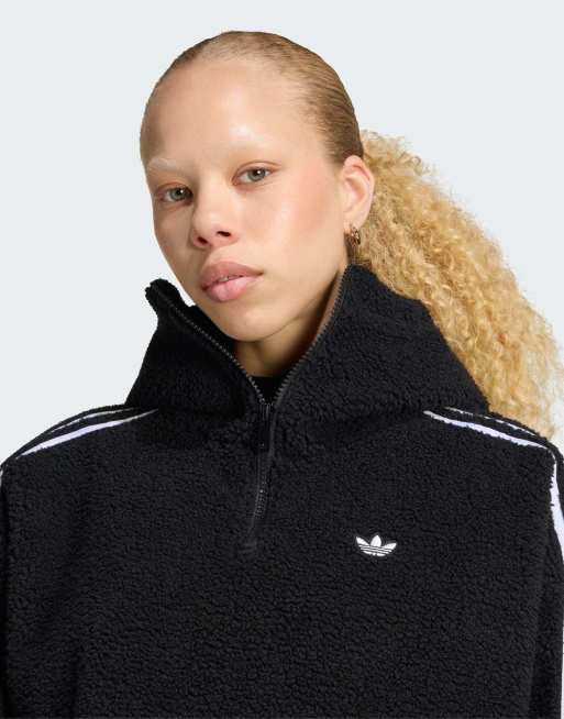adidas Originals Adiluna season 2 x jennie Fleece-Hoodie-Jacke in Schwarz, 3 von 4