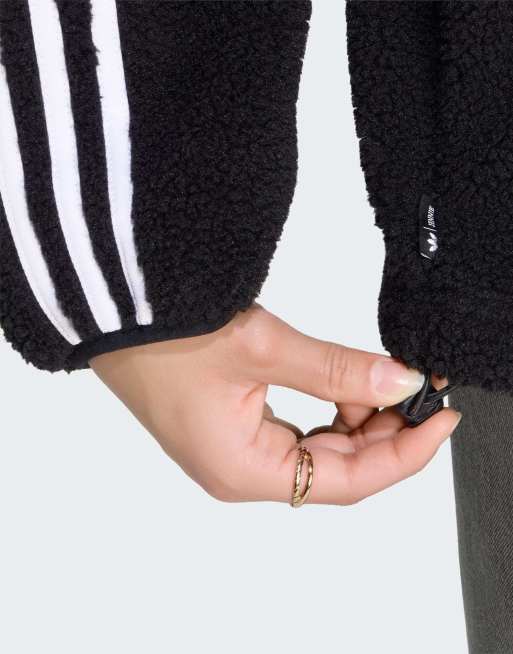 adidas Originals Adiluna season 2 x jennie Fleece-Hoodie-Jacke in Schwarz, 4 von 4