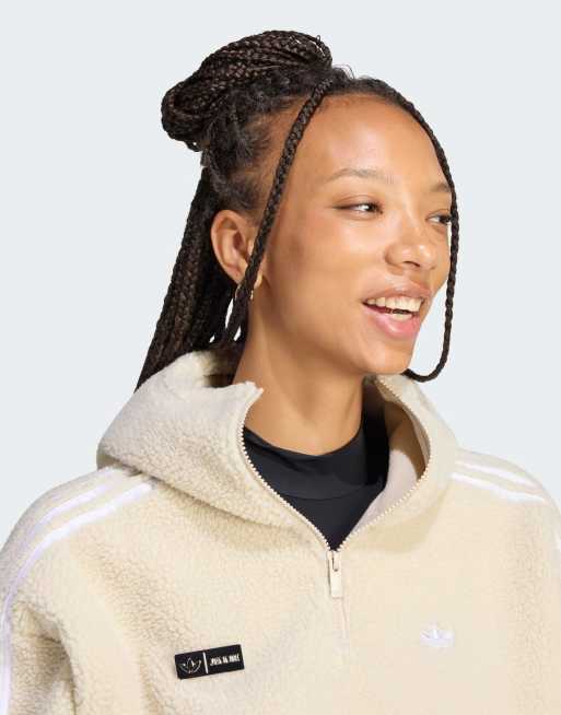 adidas Originals Adiluna season 2 x jennie Fleece-Kapuzenjacke in Bliss, 3 von 4