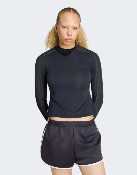 adidas Originals Adiluna season 2 x jennie sheer long sleeve tee in black - view 1