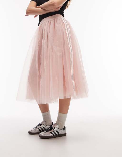 adidas Originals Adiluna tulle skirt in pink | ASOS