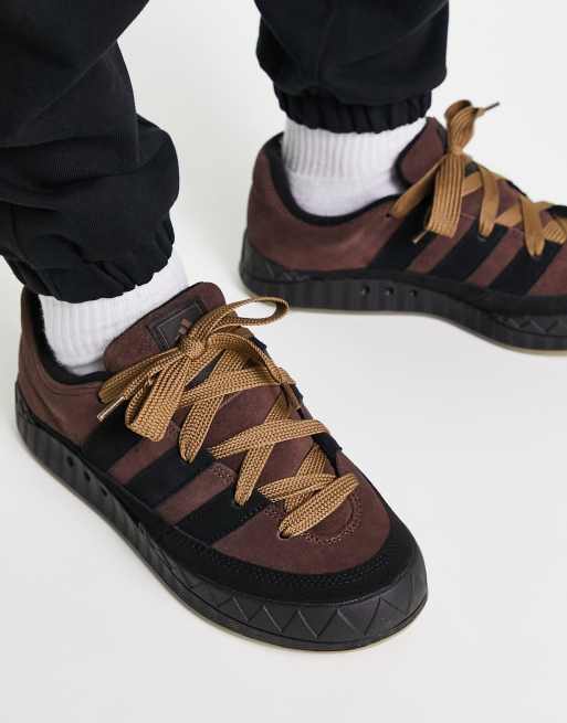 adidas Originals Adimatic gum sole trainers in brown