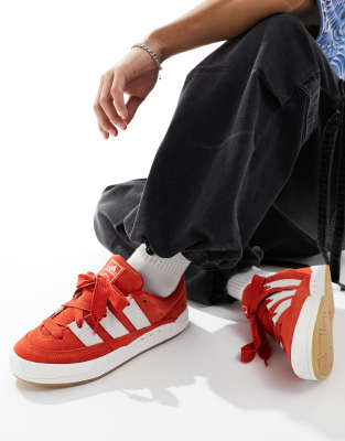 adidas Originals - Adimatic - Sneaker in Rot und Weiß mit Gummisohle-Bunt