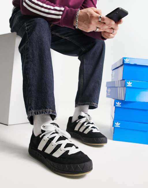 adidas Originals - Adimatic - Sneakers nere e bianche con suola in gomma