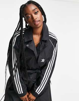 adidas black trench coat