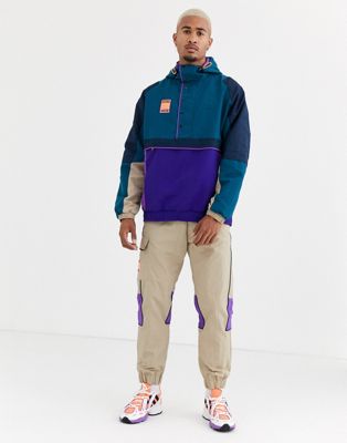 adidas originals adiplore half zip jacket with hood in purple
