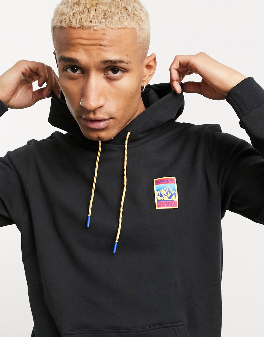 Adidas Originals adiplore hoodie with chest print in black