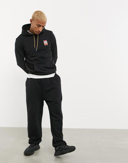 Adidas originals adiplore hoodie with chest print in black new arrivals