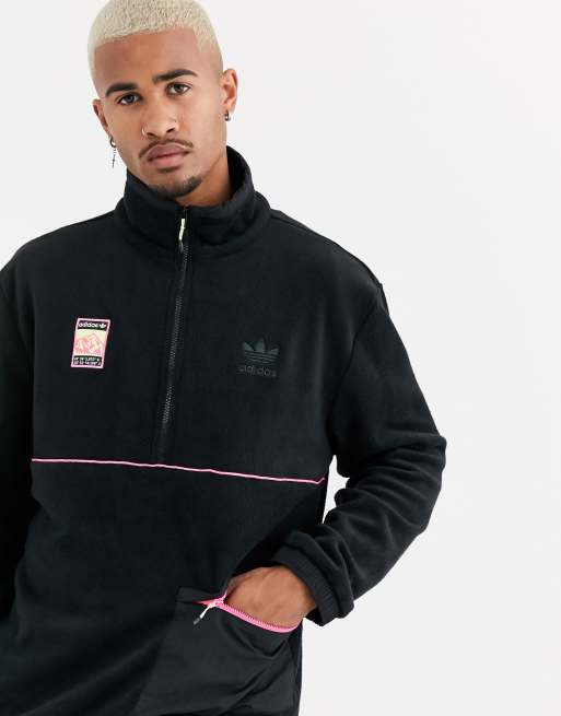 polar fleece jacket in black | ASOS