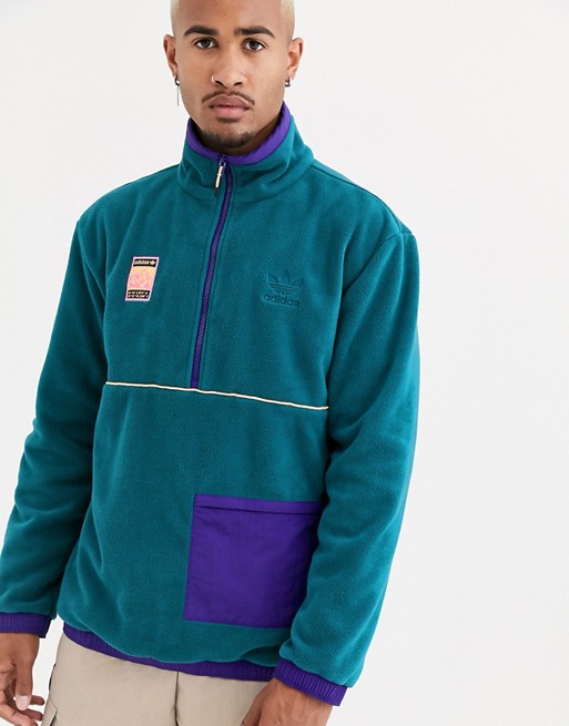 adidas Originals adiplore polar fleece jacket in purple | ASOS