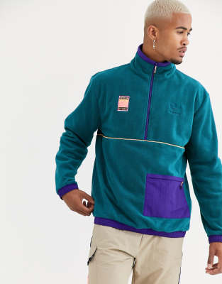 adidas originals adiplore polar fleece jacket in purple