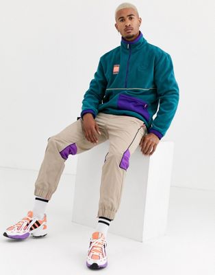 adidas originals adiplore polar fleece jacket in purple