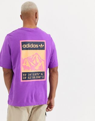 adidas Originals - Adiplore - T-shirt met print op de achterkant in paars