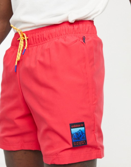 adidas Originals adiplore woven shorts in pink