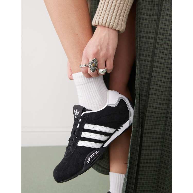 adidas Originals AdiRacer Low trainers in black and white ASOS