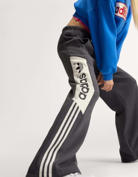 adidas Originals Adisignature ny pantalon de jogging large en noir utilitaire - view 1