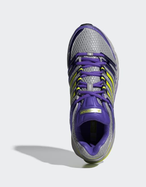 adidas Originals Adistar Control 5 sneakers viola e giallo neon, 2 di 4