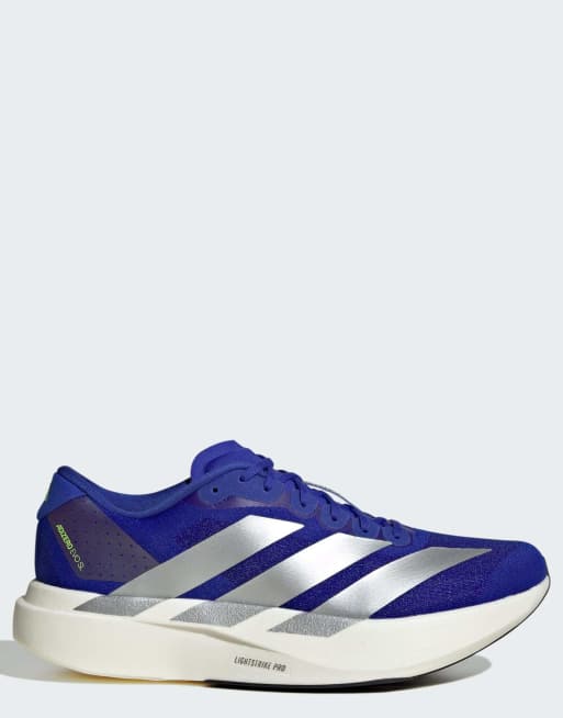 adidas Originals – Adizero EVO SL – Niebiesko-srebrne buty sportowe z metalicznymi wstawkami