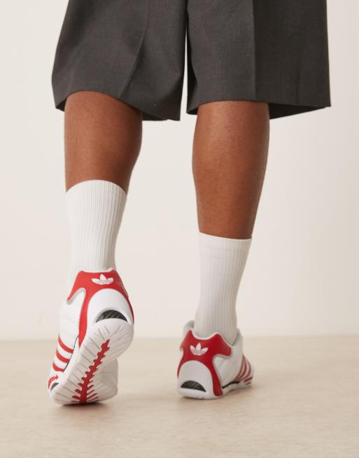 ★adidas★ Adiracer Low White Red adidas Originals Adracer low trainers in white and red | ASOS