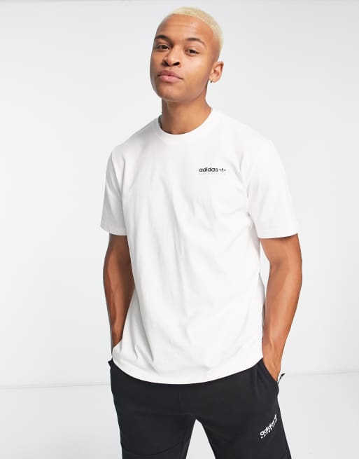 adidas Originals – Adventure – Biały T-shirt z logo i nadrukiem na plecach