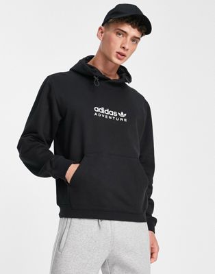 adidas Originals Adventure chest logo hoodie in black - ASOS Price Checker