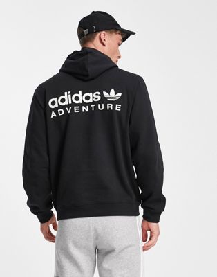 adidas Originals Adventure chest logo hoodie in black