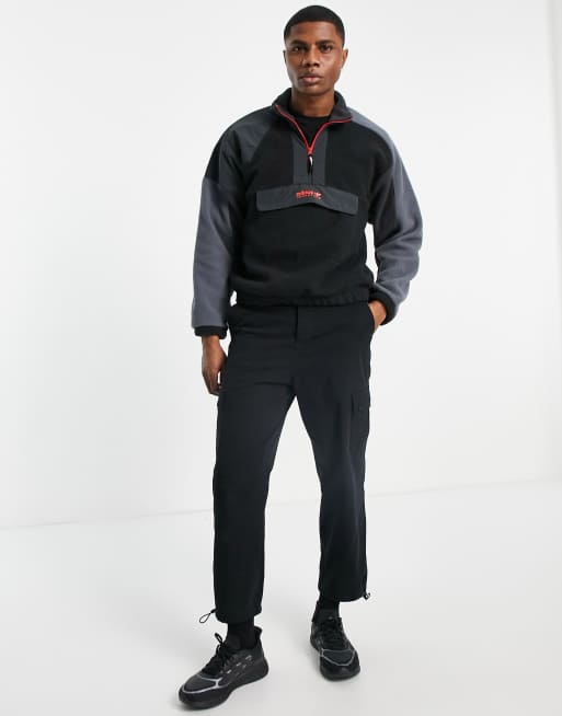 Adidas originals adventure half zip fleece in grey best sale
