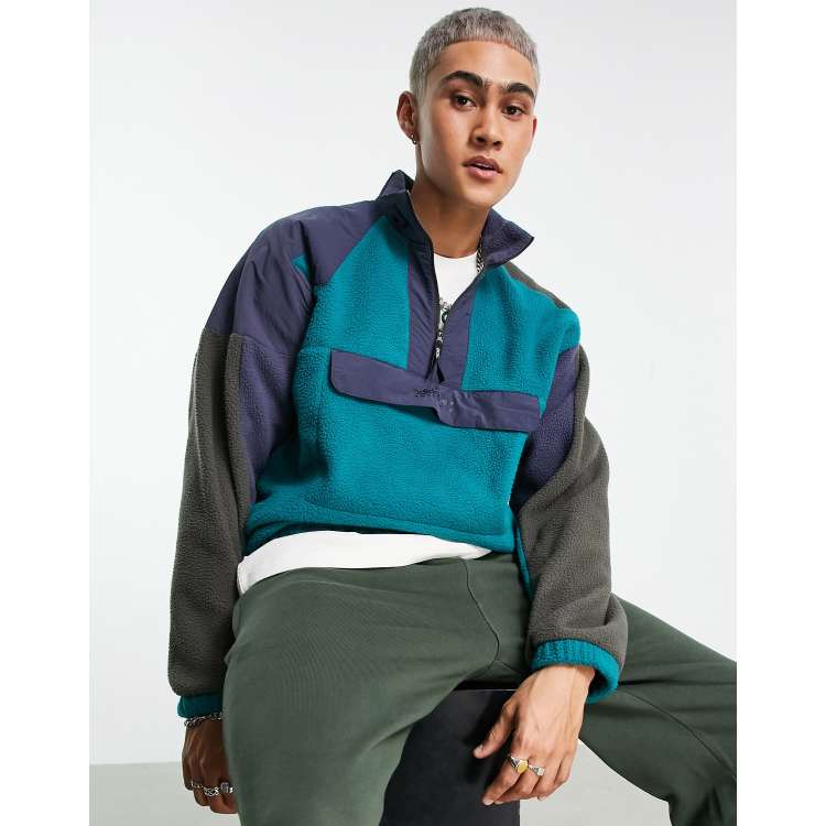 Adidas originals adventure half zip fleece in grey best sale