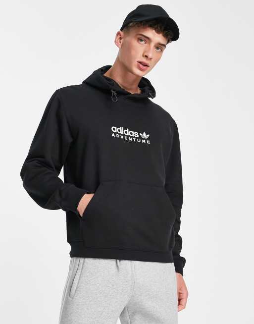 adidas Originals – Adventure – Czarna bluza z kapturem z logo na piersi