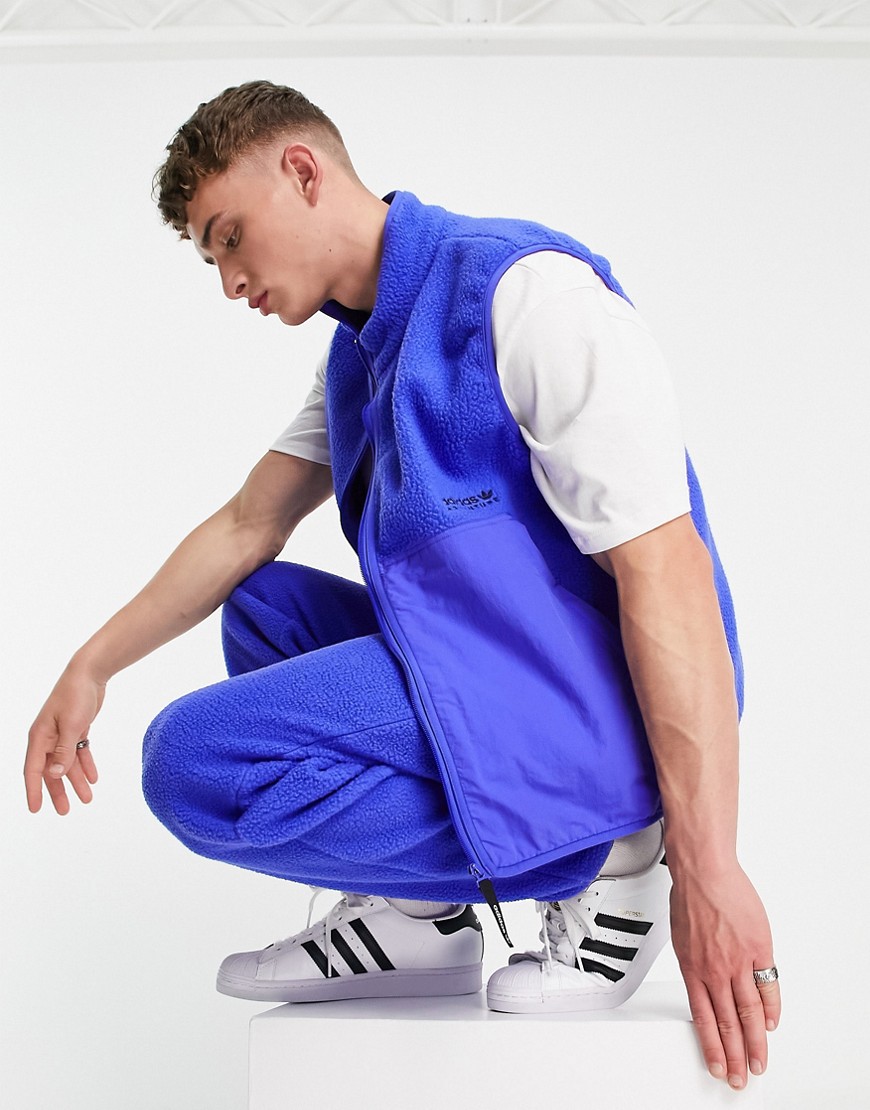 adidas Originals Adventure fleece vest in blue